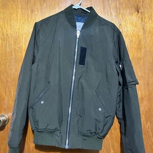 Zara Dark Green Bomber Jacket